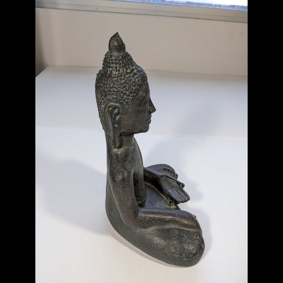 Earth-Touching Seated Buddah Statuette Louvre Museum Casting 9.5 inch France - Picture 6 of 9